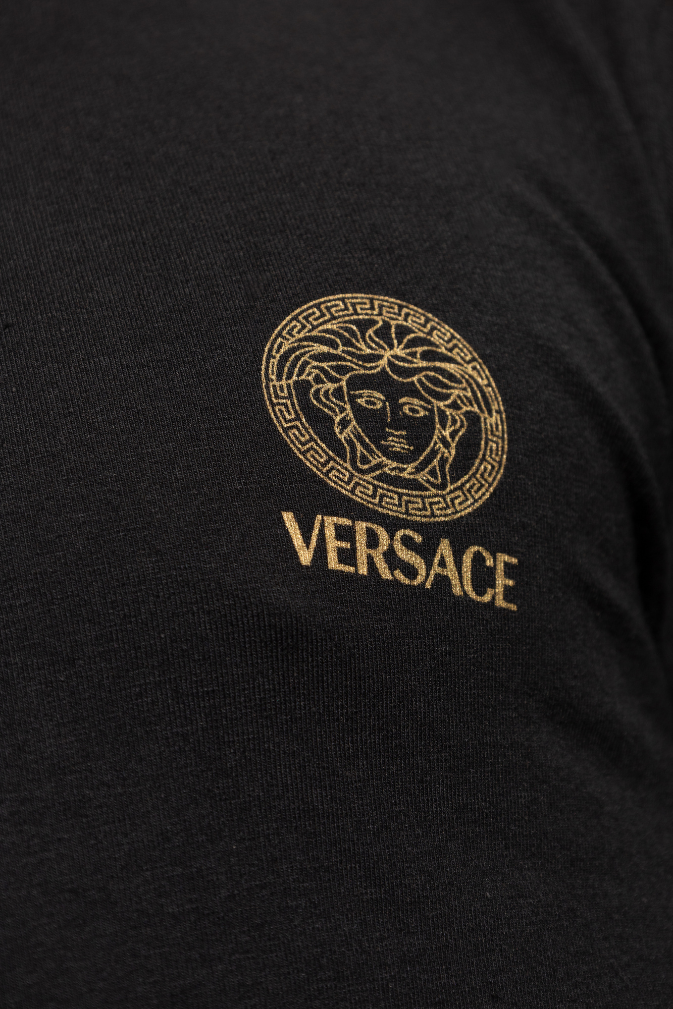 VERSACE| (LOGO ROUND NECK LONG SLEEVE (AUU01007 1A10011 Versace Underwear T-shirt with long sleeves | Men's Clothing
